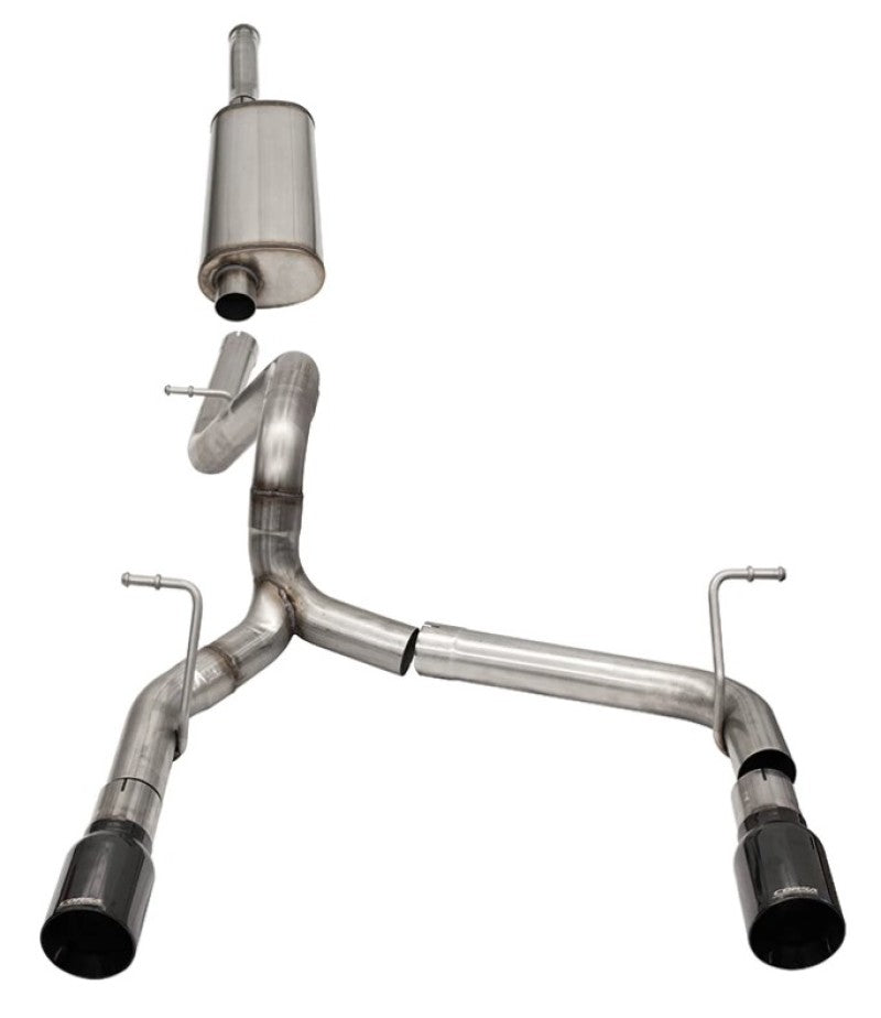 CORSA Performance Corsa 2018-2025 Jeep Wrangler JLU 3.6L 2.75in Sport Cat-Back Exhaust w/ 4in Black Tips