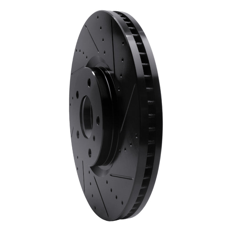 R1 Concepts R1 07-15 Infiniti G35 Front Right Drilled & Slotted Black Brake Rotor