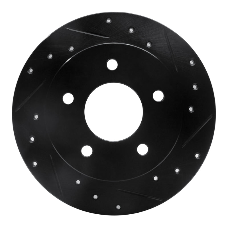 R1 Concepts R1 84-88 Pontiac 6000 Rear Right Drilled & Slotted Black Brake Rotor