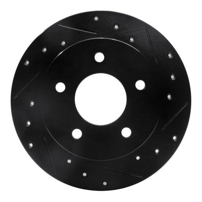 R1 Concepts R1 84-88 Pontiac 6000 Rear Right Drilled & Slotted Black Brake Rotor