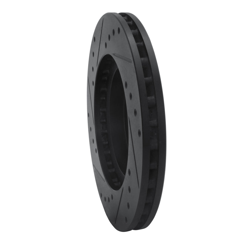 R1 Concepts R1 99-01 Infiniti I30 Front Right Drilled & Slotted Black Brake Rotor