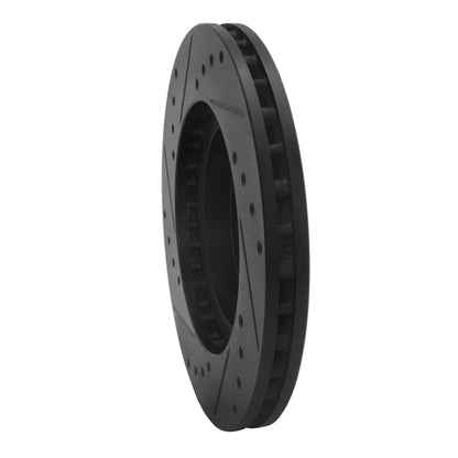 R1 Concepts R1 99-01 Infiniti I30 Front Right Drilled & Slotted Black Brake Rotor