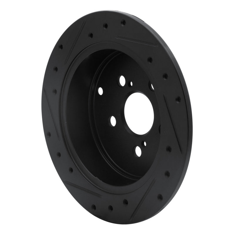 R1 Concepts R1 00-10 Pontiac Vibe Rear Right Drilled & Slotted Black Brake Rotor