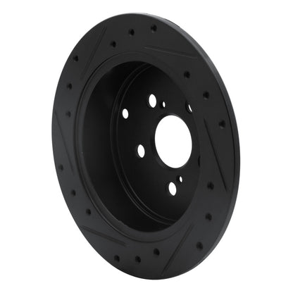 R1 Concepts R1 00-10 Pontiac Vibe Rear Right Drilled & Slotted Black Brake Rotor