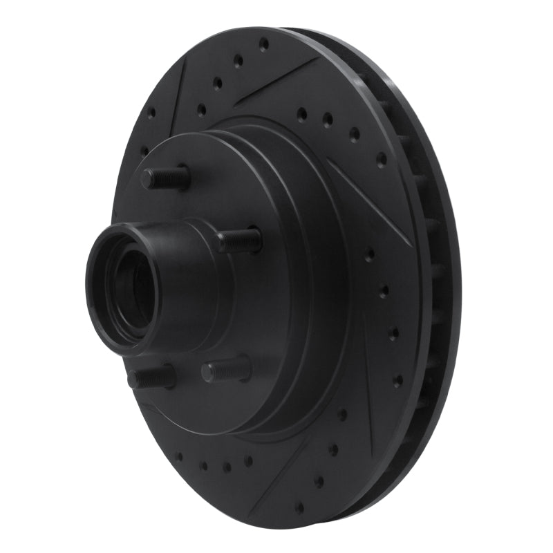 R1 Concepts R1 93-95 Chevrolet G20 Front Left Drilled & Slotted Black Brake Rotor