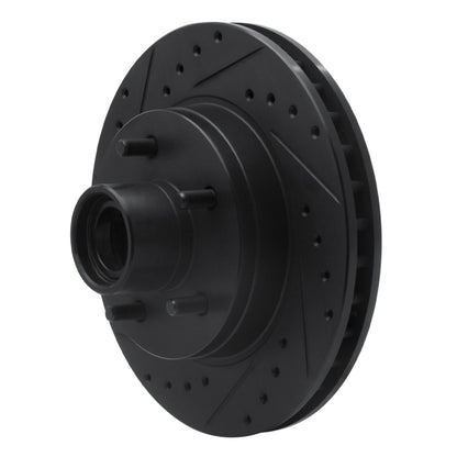 R1 Concepts R1 93-95 Chevrolet G20 Front Left Drilled & Slotted Black Brake Rotor