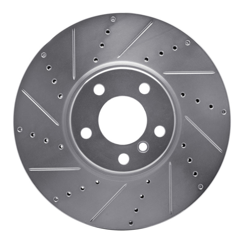 R1 Concepts R1 10-18 BMW 650I Convertible Right Front Drilled & Slotted Silver Brake Rotor