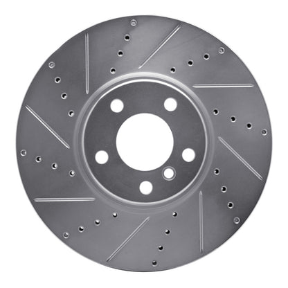 R1 Concepts R1 10-18 BMW 650I Convertible Right Front Drilled & Slotted Silver Brake Rotor