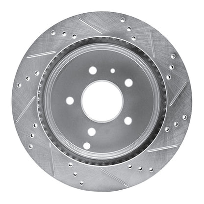 R1 Concepts R1 07-15 Chevrolet CAPTIVA Rear Left Drilled & Slotted Silver Brake Rotor