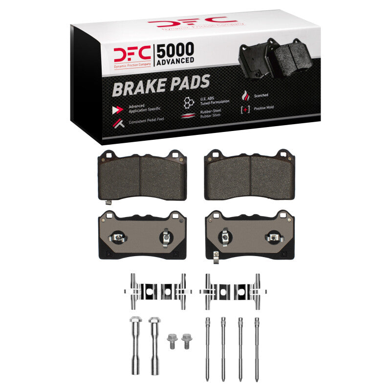 DFC 21-25 Ford Mustang Mach-E Front 5000 Advanced Low Metallic Brake Pads and Hardware Kit