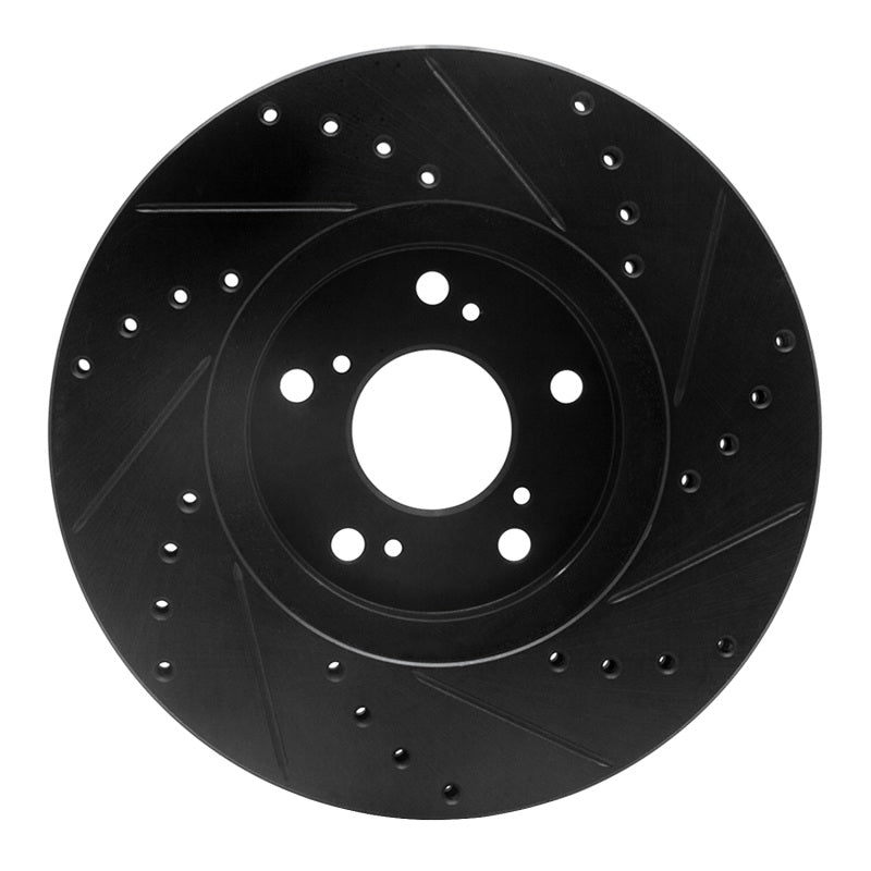 R1 Concepts R1 04-14 Acura TSX Front Left Drilled & Slotted Black Brake Rotor