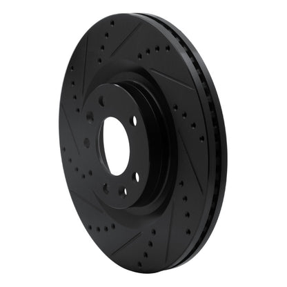 R1 Concepts R1 07-15 Mazda CX-9 Front Left Drilled & Slotted Black Brake Rotor