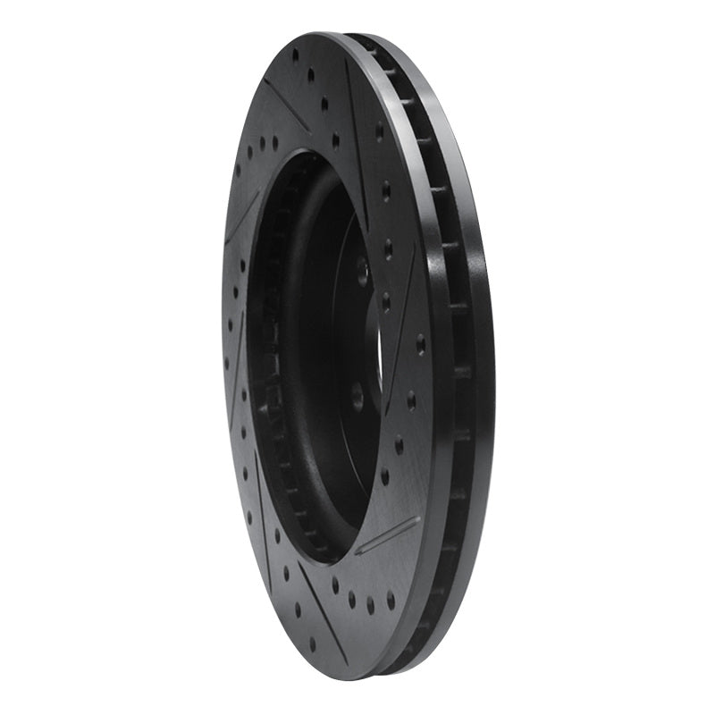 R1 Concepts R1 98-05 Mercedes-Benz ML320 Front Left Drilled & Slotted Black Brake Rotor
