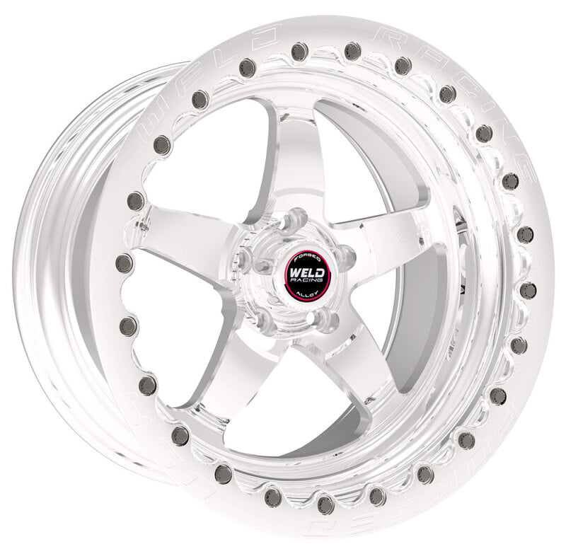 Weld S71 17x10 / 5x115mm BP / 6.7in. BS Polished Wheel (High Pad) - Polished Single Beadlock MT
