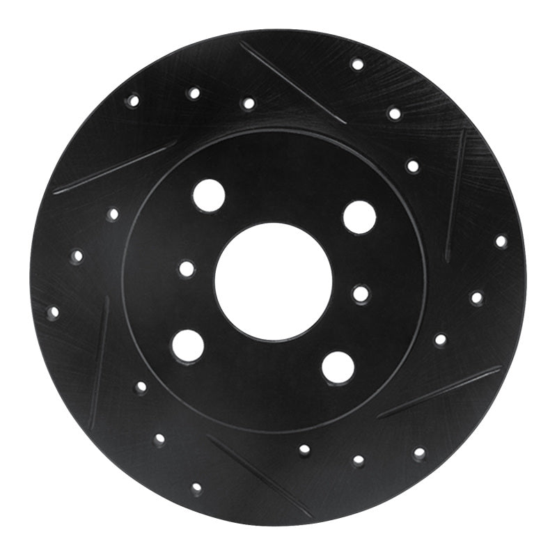 R1 Concepts R1 84-88 Chevrolet Nova Front Right Drilled & Slotted Black Brake Rotor