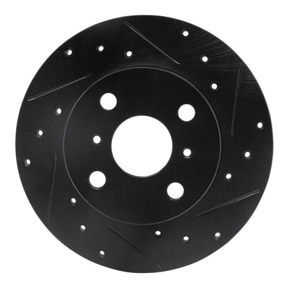 R1 Concepts R1 84-88 Chevrolet Nova Front Right Drilled & Slotted Black Brake Rotor