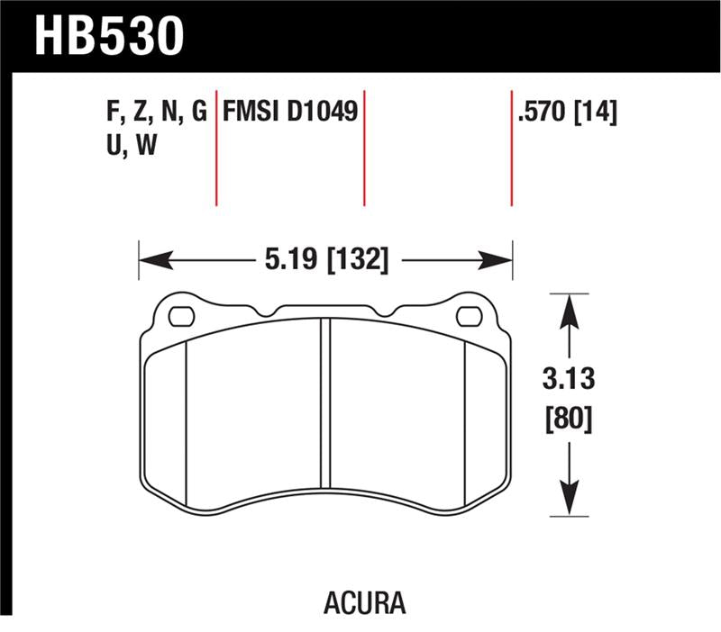 Hawk Performance Hawk 07-08 Acura TL 3.5L / 04-08 TL 3.2L Type S HPS Street Front Brake Pads