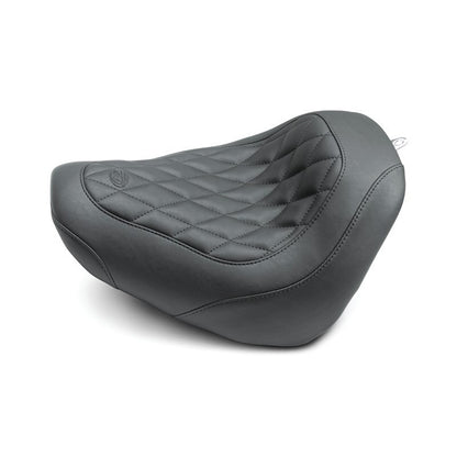 Mustang Motorcycle Mustang 18-21 Harley Fat Bob Wide Tripper Solo Seat Diamond Stitch - Black