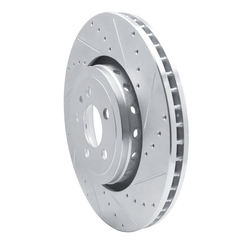 R1 Concepts R1 14-23 Dodge Charger Front Right Drilled & Slotted Silver Brake Rotor