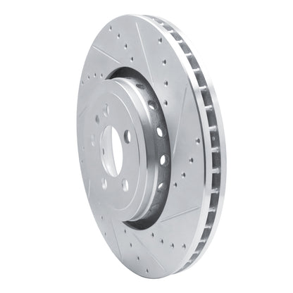 R1 Concepts R1 14-23 Dodge Charger Front Right Drilled & Slotted Silver Brake Rotor