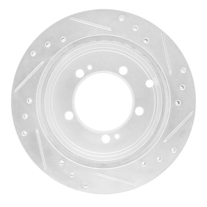 R1 Concepts R1 91-99 Dodge STEALTH Rear Right Drilled & Slotted Silver Brake Rotor