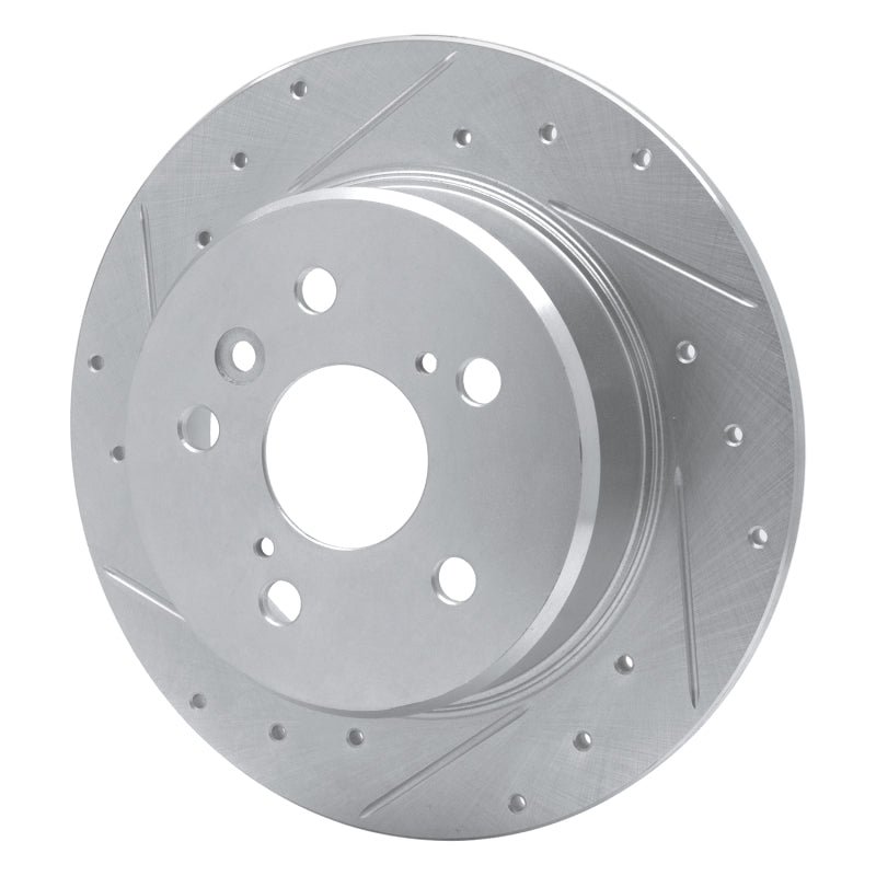 R1 Concepts R1 99-03 Lexus RX300 Rear Left Drilled & Slotted Silver Brake Rotor