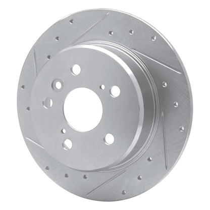 R1 Concepts R1 99-03 Lexus RX300 Rear Left Drilled & Slotted Silver Brake Rotor