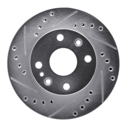 R1 Concepts R1 94-97 Ford ASPIRE Front Left Drilled & Slotted Silver Brake Rotor