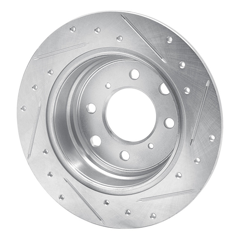 R1 Concepts R1 64-94 Alfa Romeo Giulia Sprint Rear Left Drilled & Slotted Silver Brake Rotor