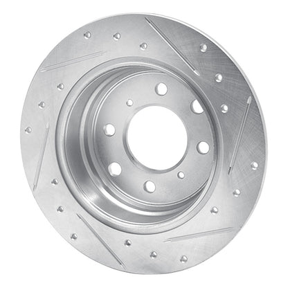 R1 Concepts R1 64-94 Alfa Romeo Giulia Sprint Rear Left Drilled & Slotted Silver Brake Rotor