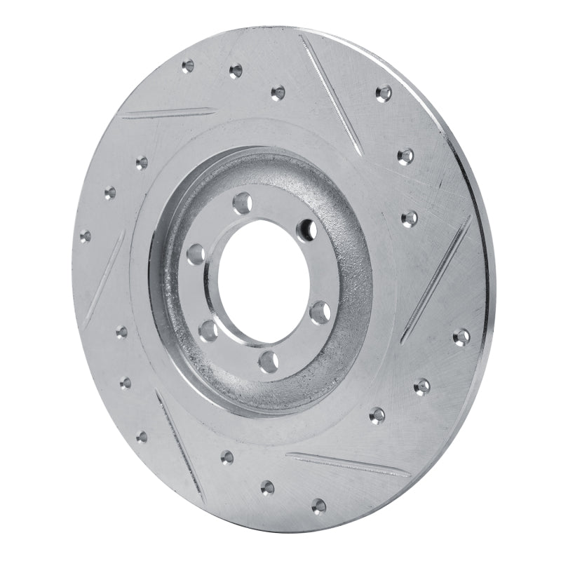 R1 Concepts R1 81-89 Alfa Romeo GTV-6 Rear Left Drilled & Slotted Silver Brake Rotor