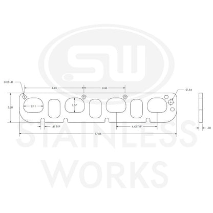 Stainless Works Hemi 5.7L/6.1L/6.4L D-Port Shaped Header 304SS Exhaust Flanges 1-7/8in Primaries