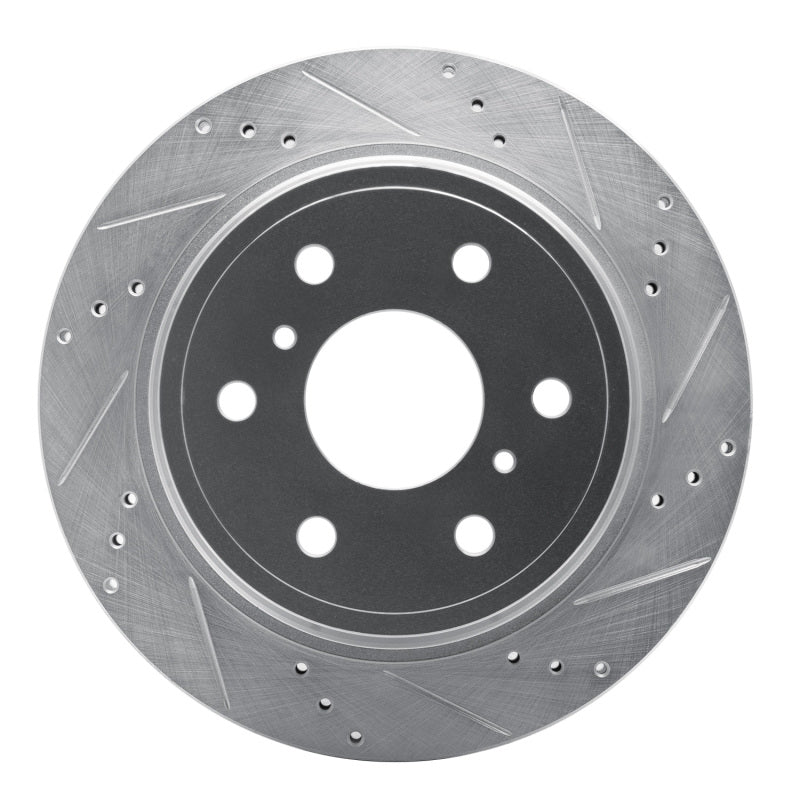 R1 Concepts R1 07-20 Cadillac Escalade ESV Rear Right Drilled & Slotted Silver Brake Rotor