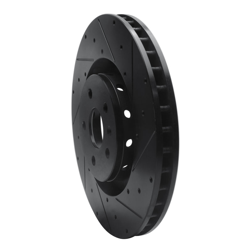 R1 Concepts R1 2009-2015 Cadillac CTS Front Right Drilled & Slotted Black Brake Rotor