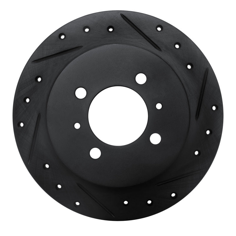 R1 Concepts R1 91-94 Nissan Sentra Rear Right Drilled & Slotted Black Brake Rotor