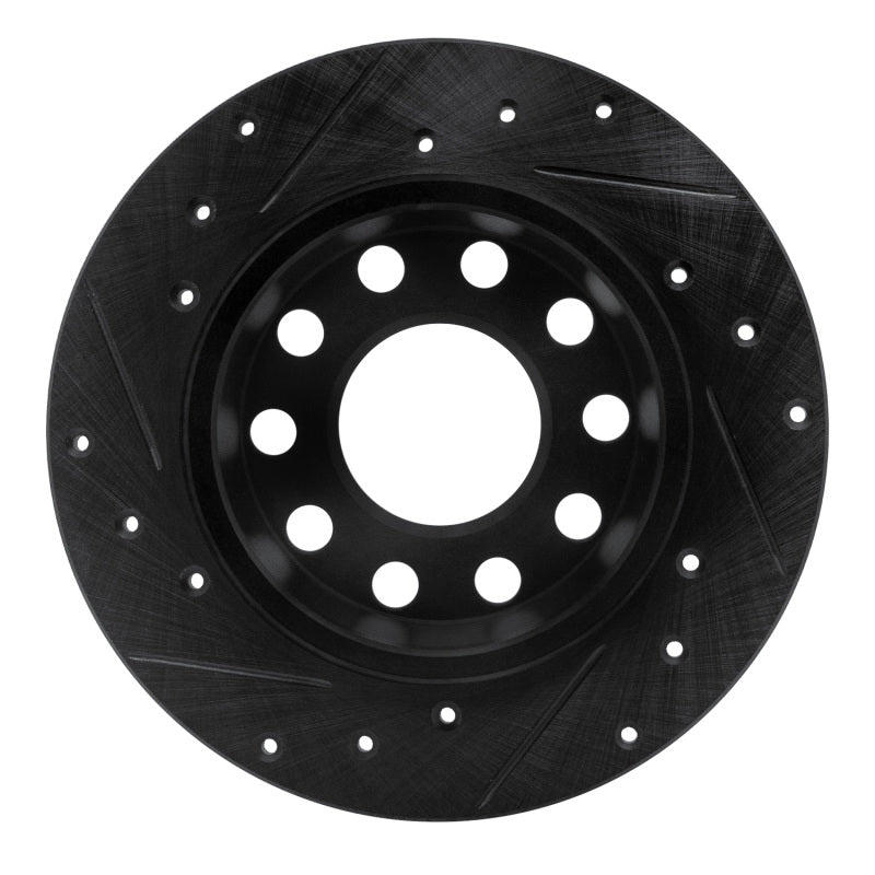 R1 Concepts R1 01-03 Volkswagen EuroVan Front Right Drilled & Slotted Black Brake Rotor