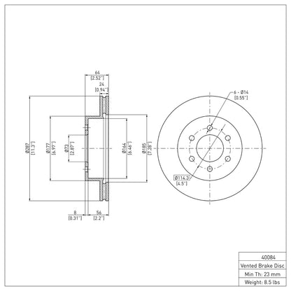DFC 97-02 Dodge Durango Front Brake Rotor