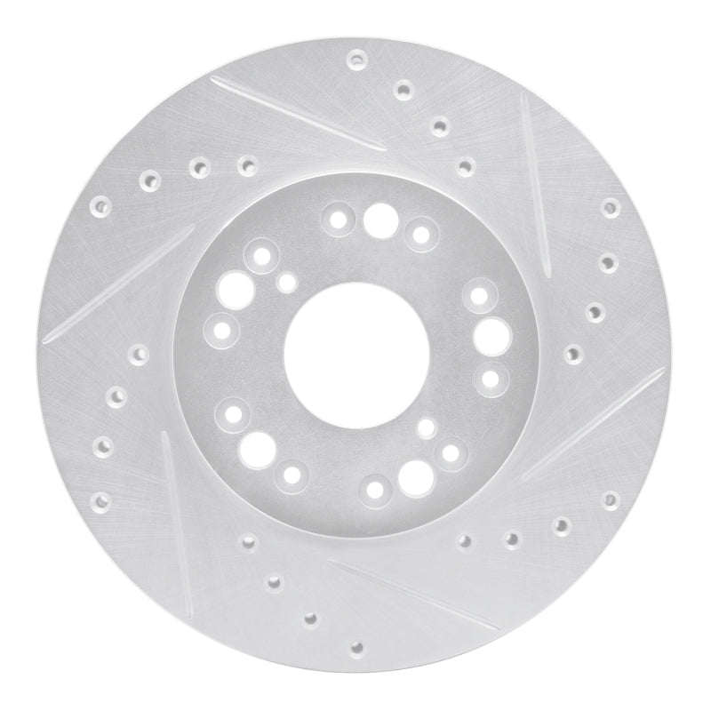 R1 Concepts R1 91-92 Lexus LS400 Front Right Drilled & Slotted Silver Brake Rotor