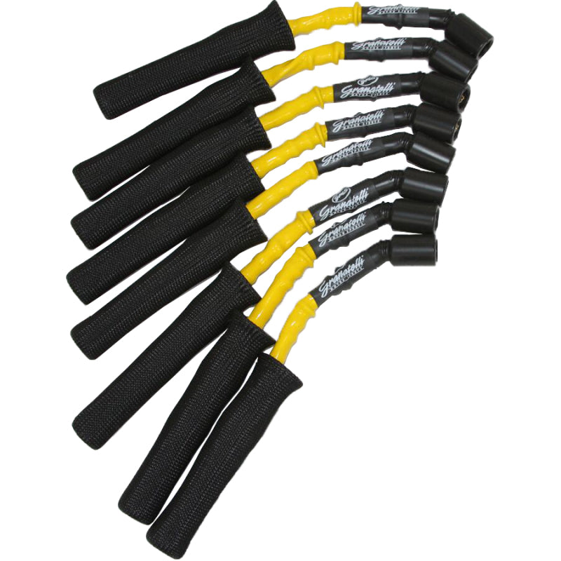 Granatelli Motor Sports Granatelli 99-23 GM Truck V8 Perf Coil-Near-Plug Wire Conn Kit w/9in Lead/Yellow Jacket/Blk Sleeve