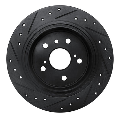 R1 Concepts R1 95-99 Toyota AVALON Rear Right Drilled & Slotted Black Brake Rotor