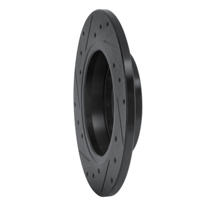 R1 Concepts R1 01-03 Volkswagen EuroVan Front Right Drilled & Slotted Black Brake Rotor