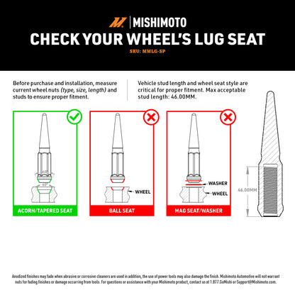 Mishimoto Mishimoto Steel Spiked Lug Nuts M14 x 1.5 32pc Set Gold