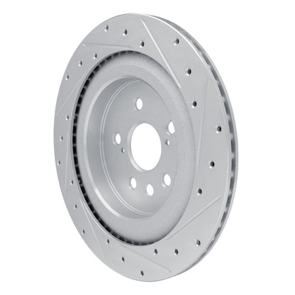 R1 Concepts R1 20-25 Lexus RX350 Rear Left Drilled & Slotted Silver Brake Rotor