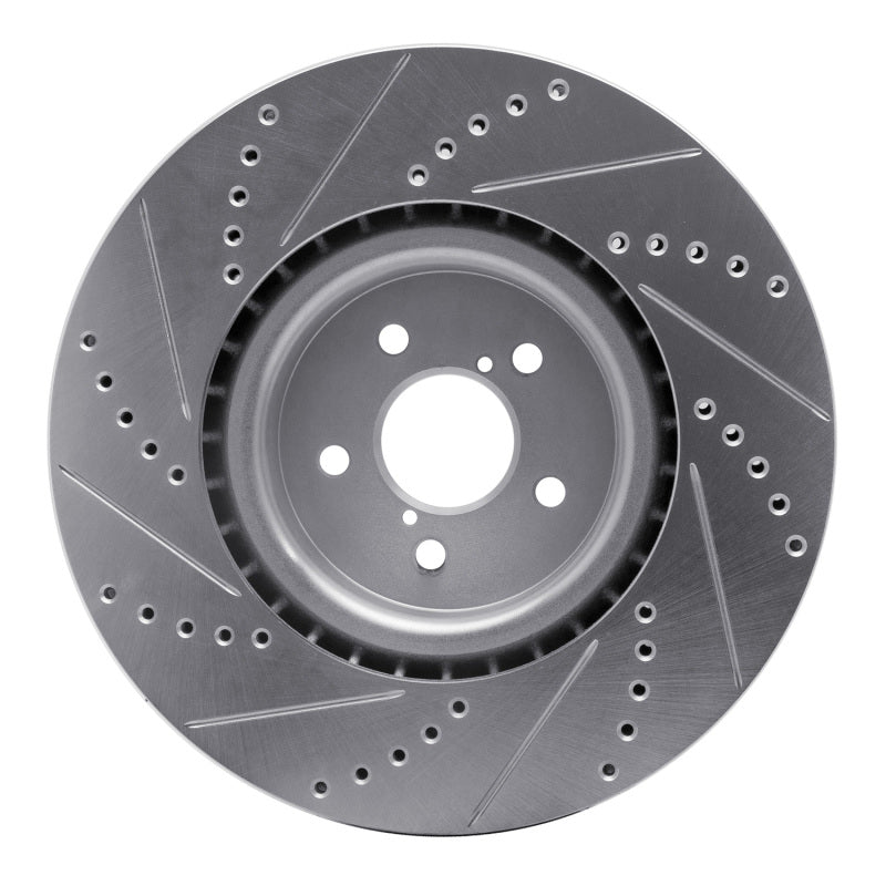 R1 Concepts R1 03-25 Subaru BRZ Front Right Drilled & Slotted Silver Brake Rotor