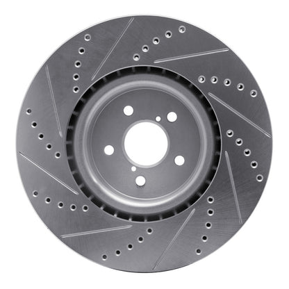 R1 Concepts R1 03-25 Subaru BRZ Front Right Drilled & Slotted Silver Brake Rotor