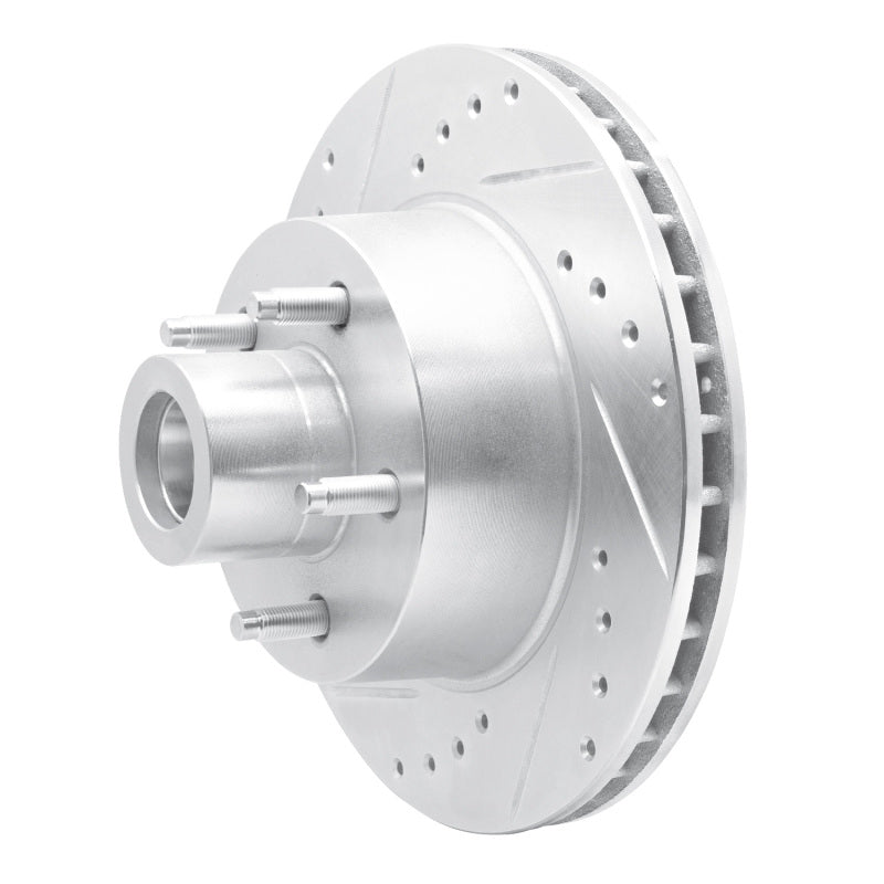 R1 Concepts R1 79-91 Ford Country Squire Front Left Drilled & Slotted Silver Brake Rotor