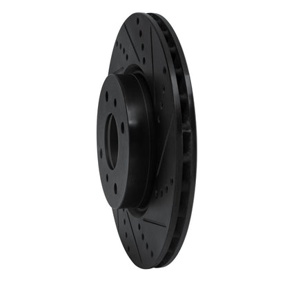 R1 Concepts R1 04-06 Nissan Sentra Front Right Drilled & Slotted Black Brake Rotor