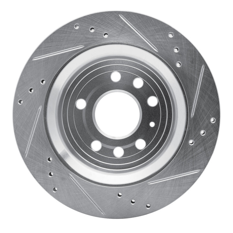 R1 Concepts R1 03-11 Cadillac BLS (Mexico) Rear Left Drilled & Slotted Silver Brake Rotor