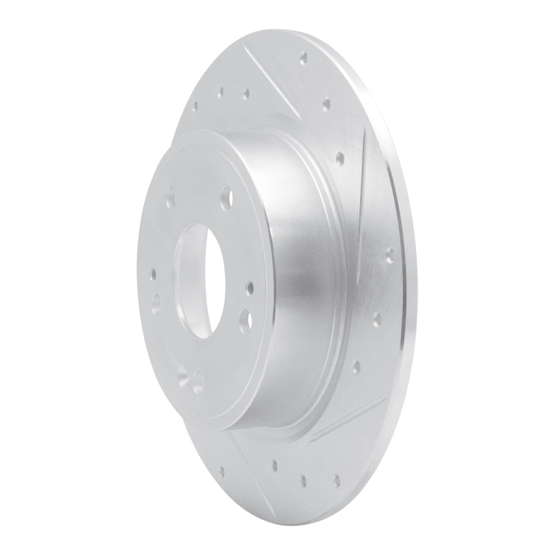 R1 Concepts R1 2016-2025 Honda HR-V Rear Right Drilled & Slotted Silver Brake Rotor