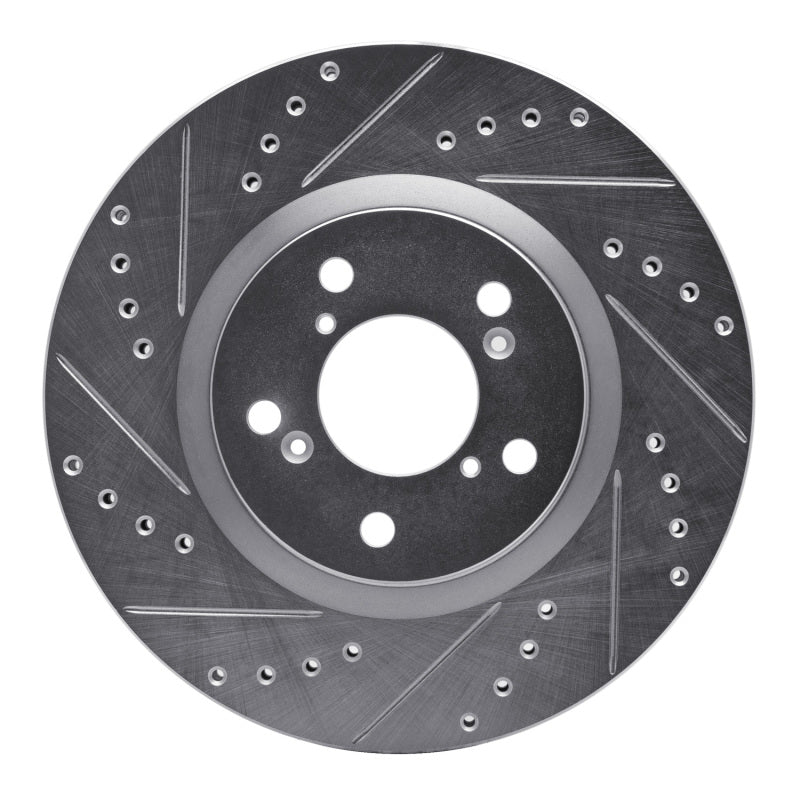 R1 Concepts R1 09-14 Acura TL Front Left Drilled & Slotted Silver Brake Rotor